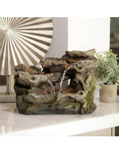 Fuente de Rocas en Cascada Alpine WIN1334 con Luces LED 25.4 cm 2