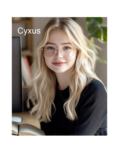 Gafas de Bloqueo de Luz Azul Cyxus Cuadradas Retro Metal