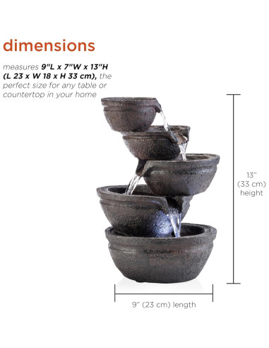 Fuente de Agua en Niveles 33 cm Alpine WIN1138 con LED