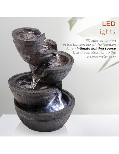 Fuente de Agua en Niveles 33 cm Alpine WIN1138 con LED