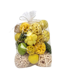 Bolsa de 16 Bolas Decorativas ANDALUCA Relleno Amarillo
