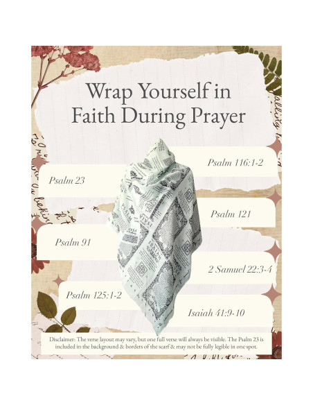 Chal de Oración Cristiano Verde Melón 177.8x88.9 cm con Versículos