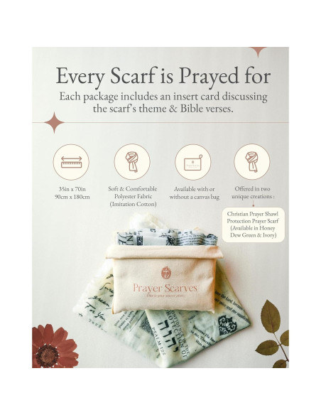 Chal de Oración Cristiano Verde Melón 177.8x88.9 cm con Versículos