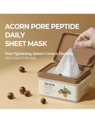 Máscara de Tela Diaria SKINFOOD Acorn Pore 30 Unidades