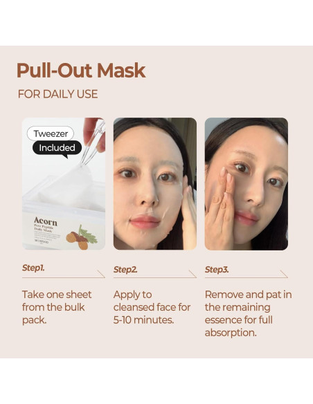 Máscara de Tela Diaria SKINFOOD Acorn Pore 30 Unidades Máscara de Tela Diaria SKINFOOD Acorn Pore 30 Unidades