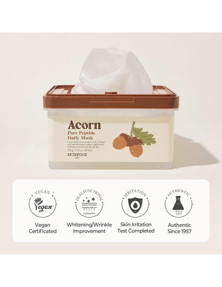Máscara de Tela Diaria SKINFOOD Acorn Pore 30 Unidades Máscara de Tela Diaria SKINFOOD Acorn Pore 30 Unidades