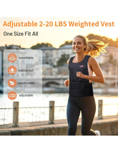 Chaleco con peso ajustable Wolliwa 2-9 kg para entrenamiento