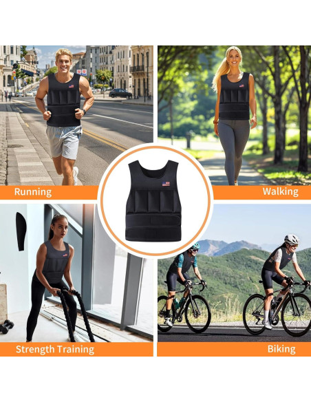 Chaleco con peso ajustable Wolliwa 2-9 kg para entrenamiento