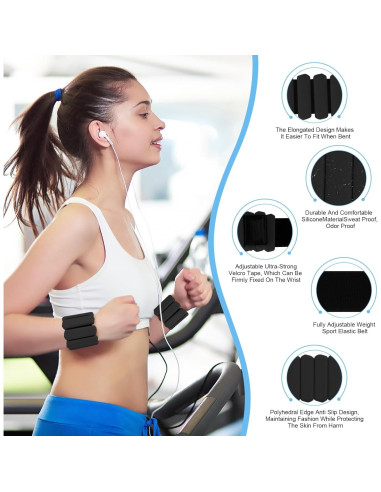 Conjunto de Pesas para Muñeca Teikugv 0.9kg Ajustables