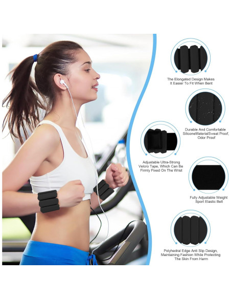 Conjunto de Pesas para Muñeca Teikugv 0.9kg Ajustables