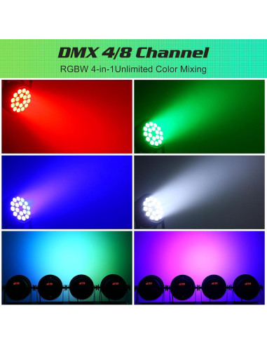 Luces Par LED U`King 12Wx18 RGBW para Escenario y Eventos