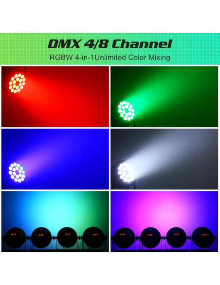 Luces Par LED U`King 12Wx18 RGBW para Escenario y Eventos
