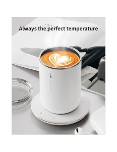 Taza de café autocalentable Aromount 300ml control temperatura 2