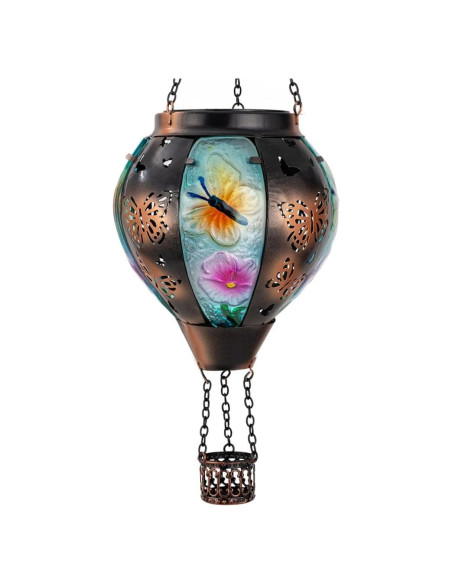 Lámpara Solar Colgante DREAMSOUL Mariposa 46cm Vidrio Metal