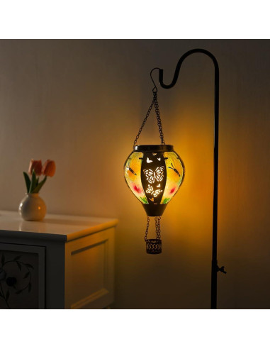 Lámpara Solar Colgante DREAMSOUL Mariposa 46cm Vidrio Metal