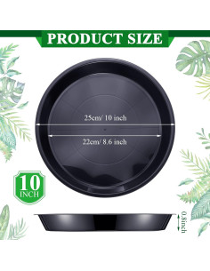 Paquete de 30 platos de plástico para plantas 25.4 cm Sawysine 2