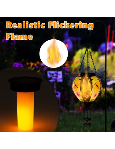 Lámpara Solar Colgante DREAMSOUL Mariposa 46cm Vidrio Metal