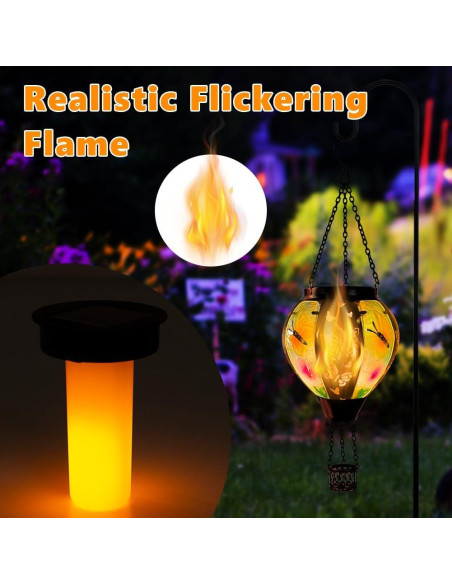 Lámpara Solar Colgante DREAMSOUL Mariposa 46cm Vidrio Metal