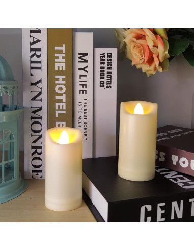 Velas LED a Batería 5.08cm x 10.16cm Jingtech Sin Llama