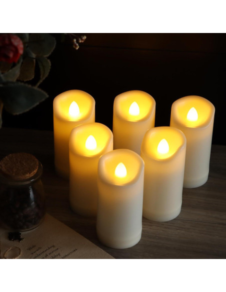 Velas LED a Batería 5.08cm x 10.16cm Jingtech Sin Llama