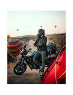 Chaqueta de Motocicleta BORLENI JK008 Denim Transpirable CE Negra 2