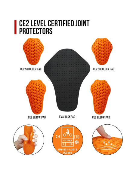 Chaqueta de Motocicleta BORLENI JK008 Denim Transpirable CE Negra