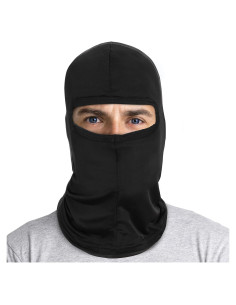 Mascarilla Balaclava de Seda Imitación Negra Unisex - Transpirable y A Prueba de Viento