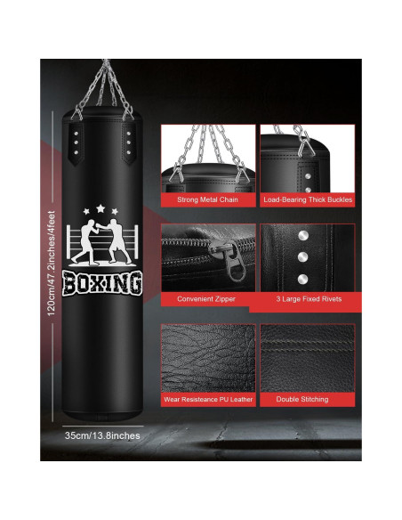 Saco de Boxeo Lleno YORWHIN 4FT con Guantes 12OZ y Accesorios