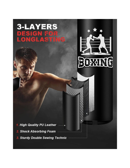 Saco de Boxeo Lleno YORWHIN 4FT con Guantes 12OZ y Accesorios