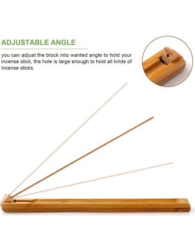 Soporte de Incienso de Madera de Bambú Cacukap Ajustable 24.9cm