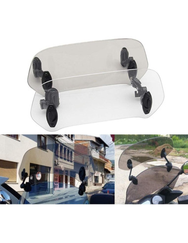 Extensión de Parabrisas Ajustable Evomosa para Motocicleta Gris
