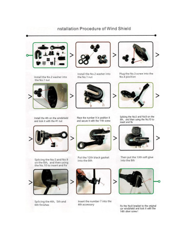 Extensión de Parabrisas Ajustable Evomosa para Motocicleta Gris