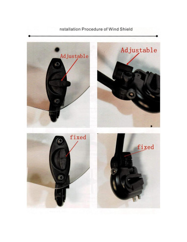 Extensión de Parabrisas Ajustable Evomosa para Motocicleta Gris