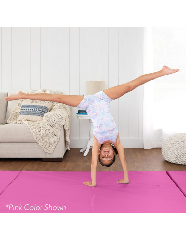 Almohadilla de Gimnasio Plegable 3.05m Rosa/Negro Mejor Opción