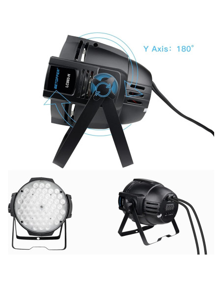 BETOPPER Luz de Escenario LED 54x2W Estroboscópica 5000 Lúmenes