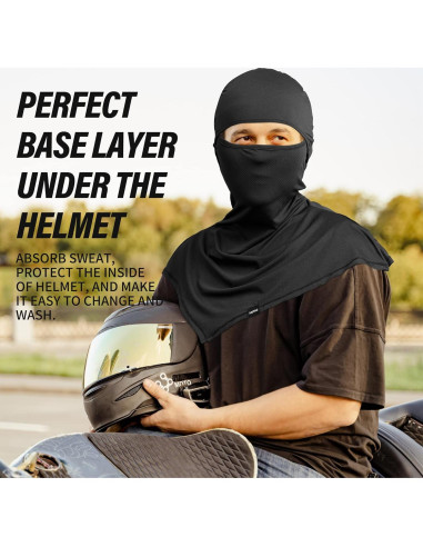 Balaclava de Protección Solar SAITAG para Motocicleta - Negra