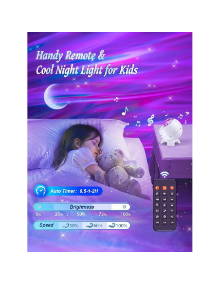 Proyector de Estrellas Coolnight Galaxy 180 Efectos Luz Aurora