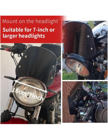 Deflector de Viento Universal KICRY para Motocicleta 24x19 cm