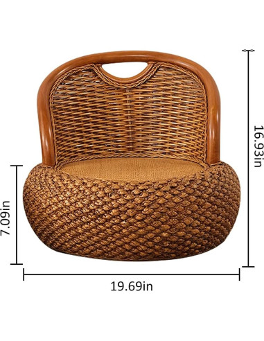 Silla de suelo ergonómica de ratán Kelendle - Marrón oscuro