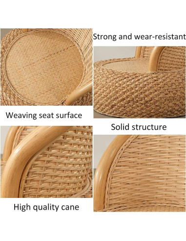 Silla de suelo ergonómica de ratán Kelendle - Marrón oscuro