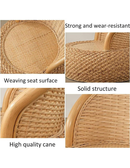 Silla de suelo ergonómica de ratán Kelendle - Marrón oscuro