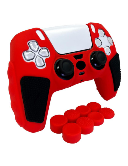 Funda Antideslizante Roja HLRAO para Controlador PS5 Funda Antideslizante Roja HLRAO para Controlador PS5