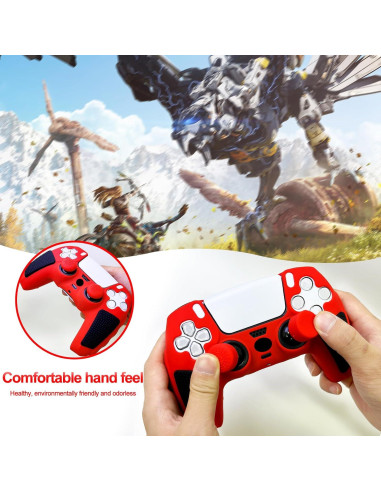 Funda Antideslizante Roja HLRAO para Controlador PS5