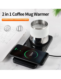 Calentador de Tazas eboxer 1 Cargador Inalámbrico 2 en 1 2