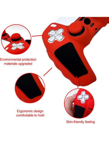 Funda Antideslizante Roja HLRAO para Controlador PS5