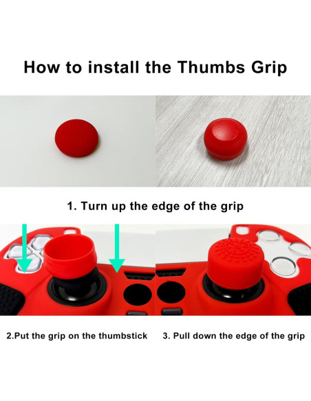 Funda Antideslizante Roja HLRAO para Controlador PS5 Funda Antideslizante Roja HLRAO para Controlador PS5