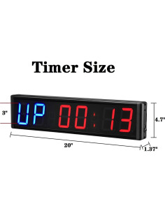 Temporizador Digital LED de Gimnasio Ledbrigym 3" Azul Rojo 2