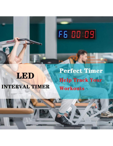 Temporizador Digital LED de Gimnasio Ledbrigym 3" Azul Rojo