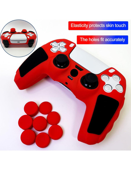 Funda Antideslizante Roja HLRAO para Controlador PS5 Funda Antideslizante Roja HLRAO para Controlador PS5