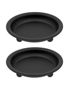 Juego de 2 Platos de Vela Thindolex Negro Mate 10.7cm